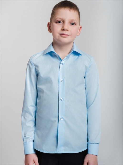 Детская классическая рубашка с длинным рукавом